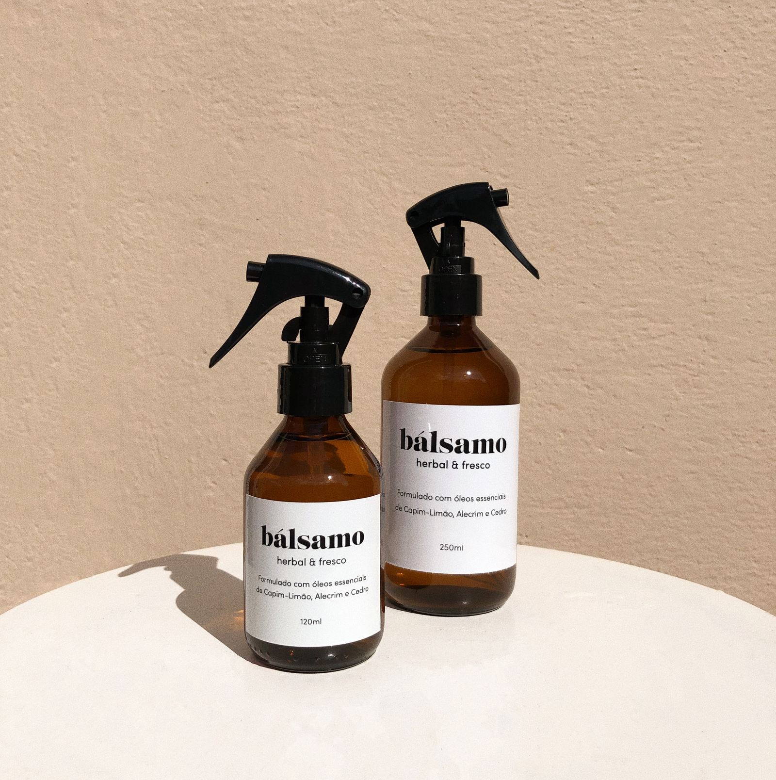 Home Spray Herbal Fresco Vidro Ambar 120ml 250ml