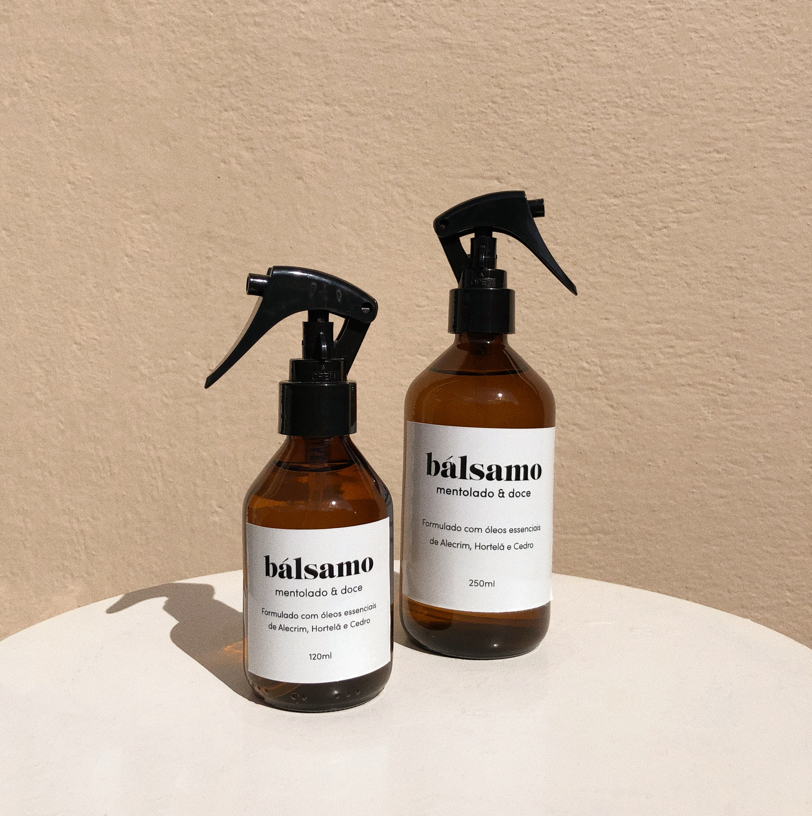 Home Spray Mentolado Doce Vidro Ambar 120ml 250ml